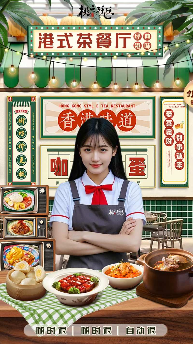 茶餐厅美食直播贴片海报-采灵感-cailinggan.com