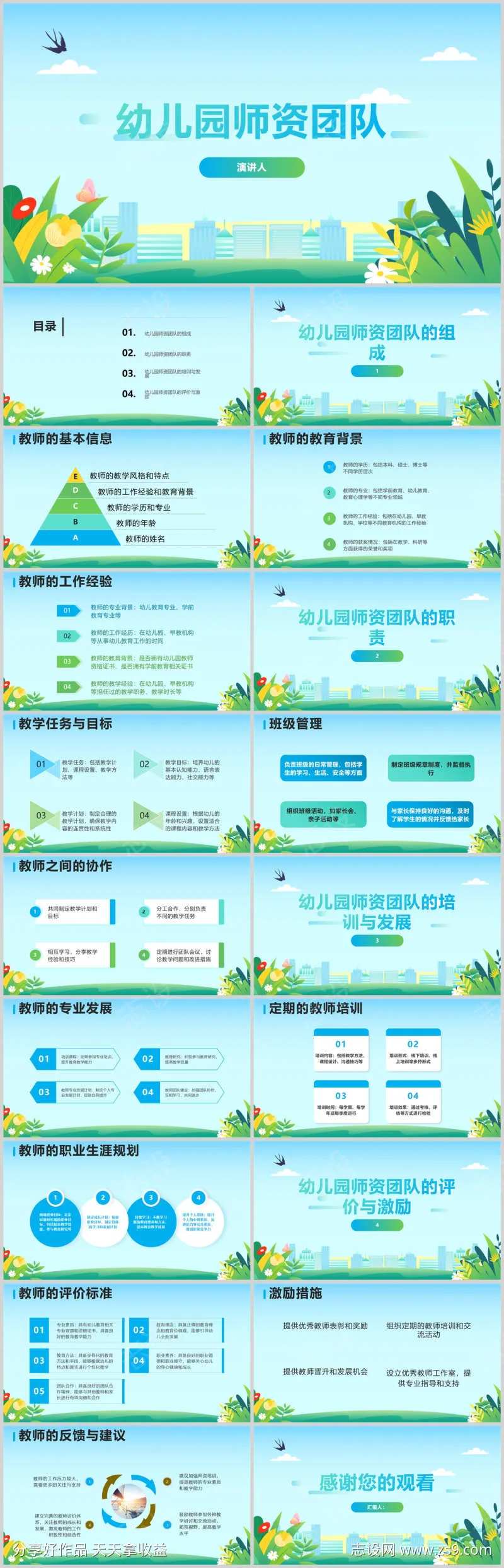 幼儿园师资团队PPT模板-采灵感-cailinggan.com