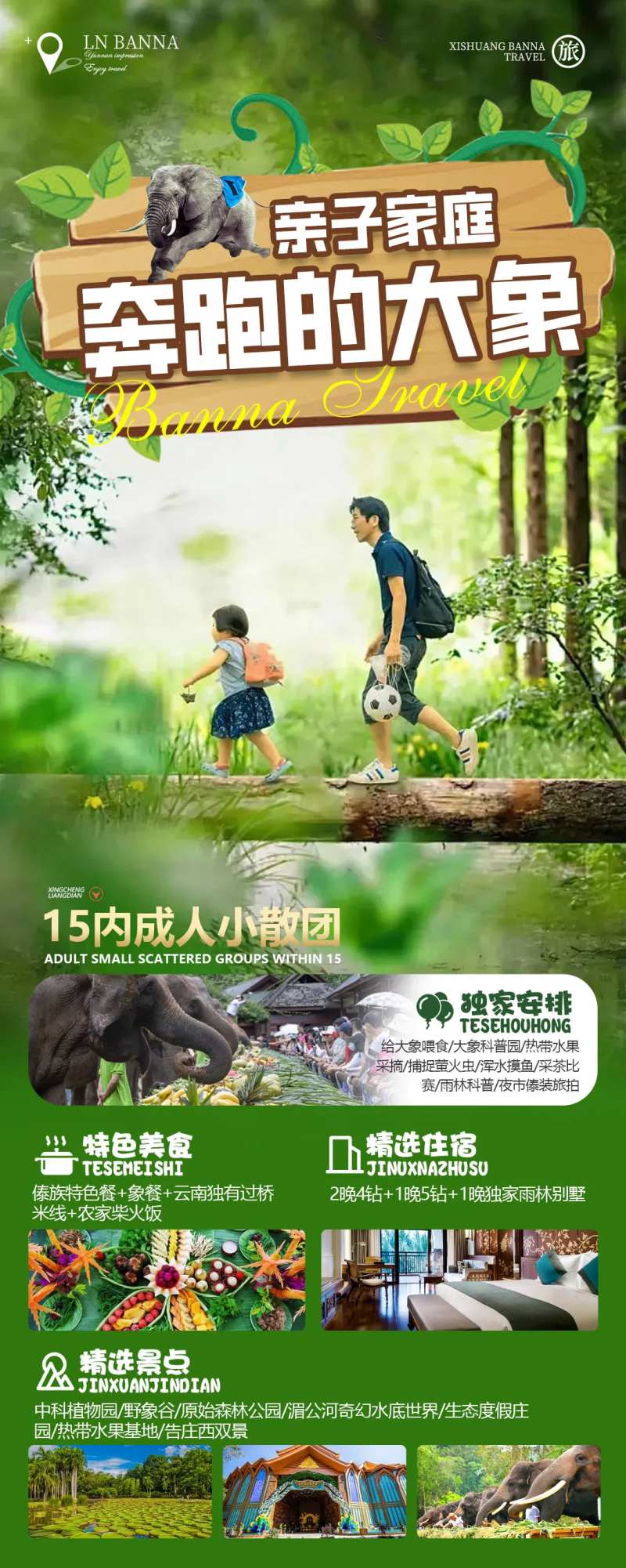 奔跑的大象旅游海报-采灵感-cailinggan.com