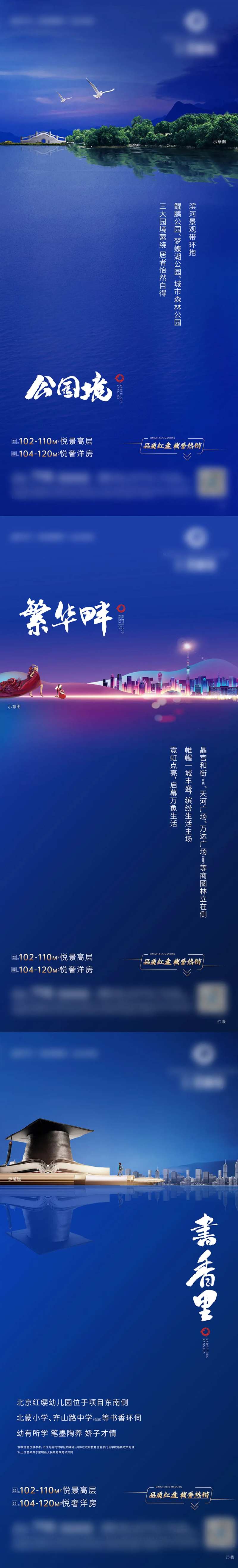 地产蓝色系列价值点单图-采灵感-cailinggan.com
