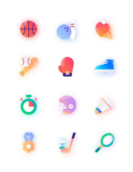 运动器械球类用品icon图标设计-采灵感-https://www.cailinggan.com/