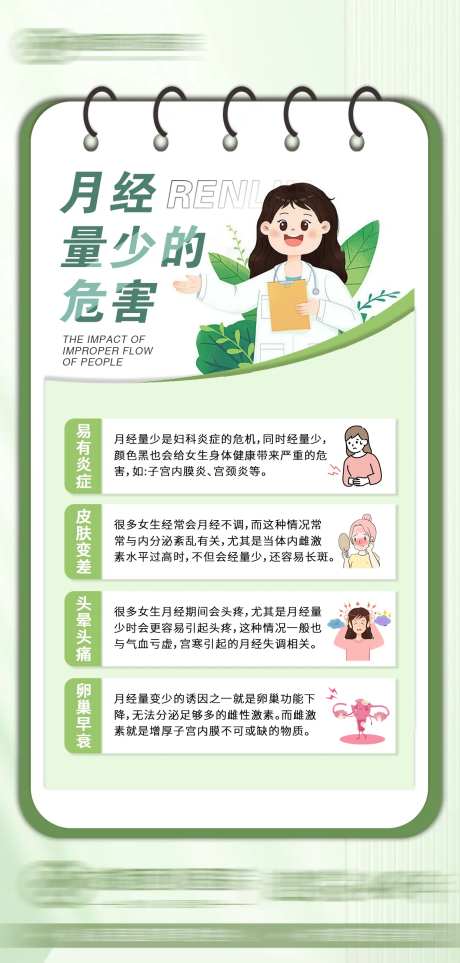 月经量少的危害海报-采灵感-https://www.cailinggan.com/
