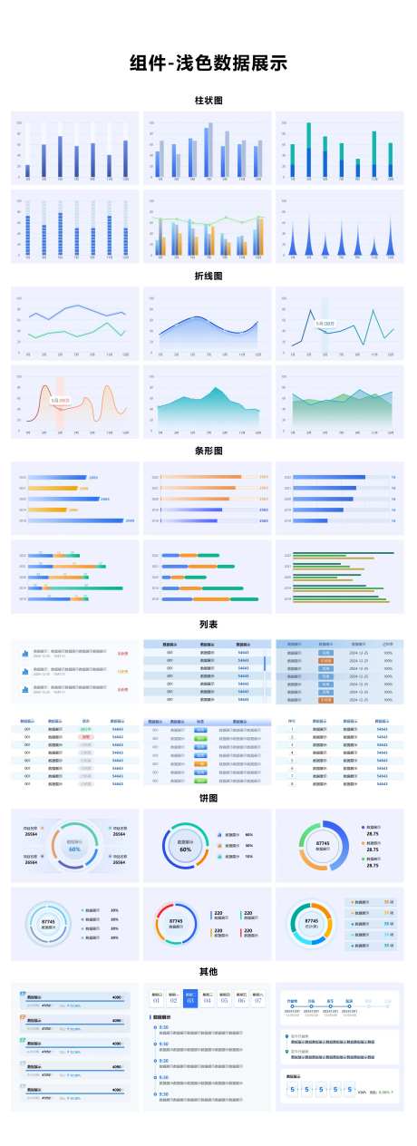 可视化浅色大屏组件UI设计-采灵感-https://www.cailinggan.com/