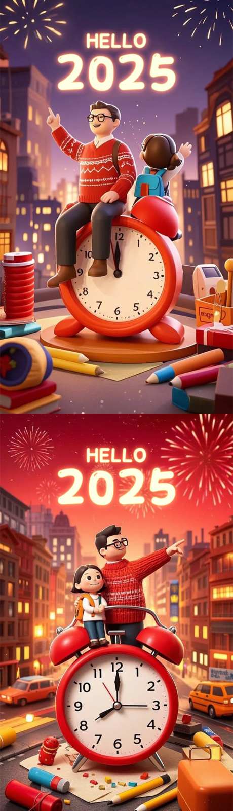 教育类元旦新年2025海报-采灵感-https://www.cailinggan.com/