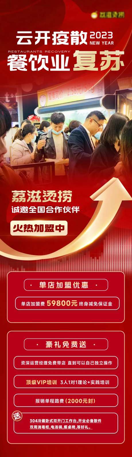 餐饮疫情复苏上升海报-采灵感-https://www.cailinggan.com/