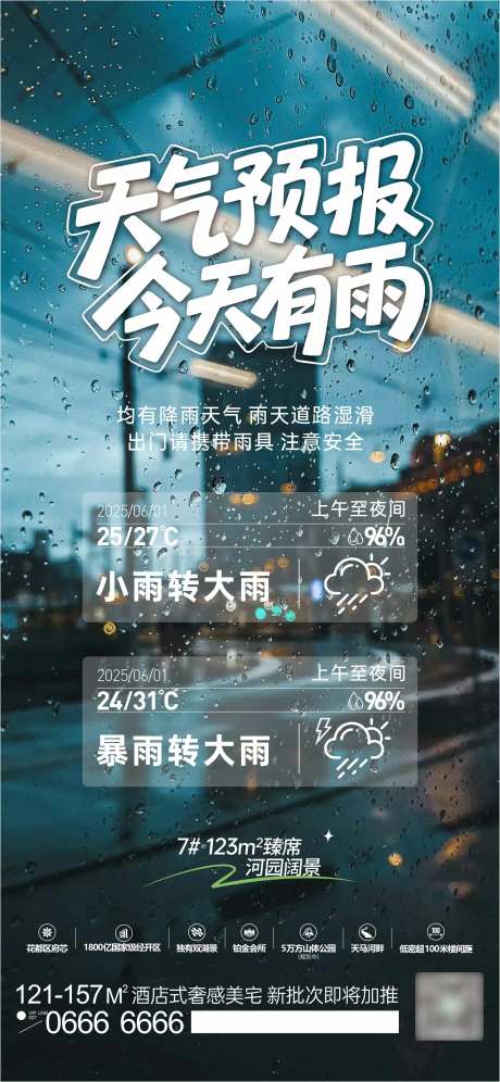 地产天气预报海报-采灵感-https://www.cailinggan.com/