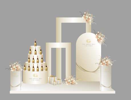 香槟答谢拍照美陈堆头-采灵感-https://www.cailinggan.com/