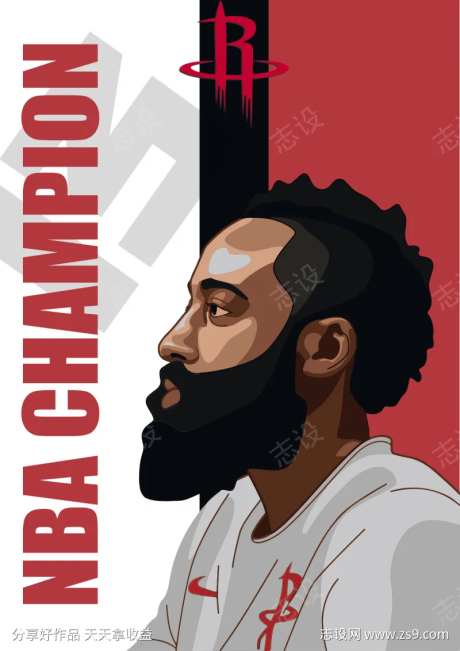 哈登海报NBA-采灵感-https://www.cailinggan.com/