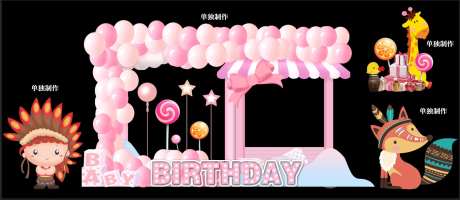 生日美陈背景墙-采灵感-https://www.cailinggan.com/