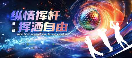 高尔夫球赛背景板-采灵感-https://www.cailinggan.com/