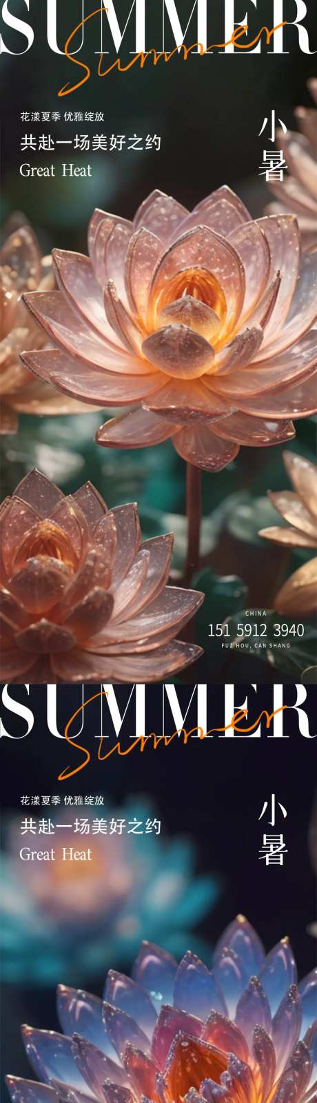 小暑节点海报-采灵感-https://www.cailinggan.com/