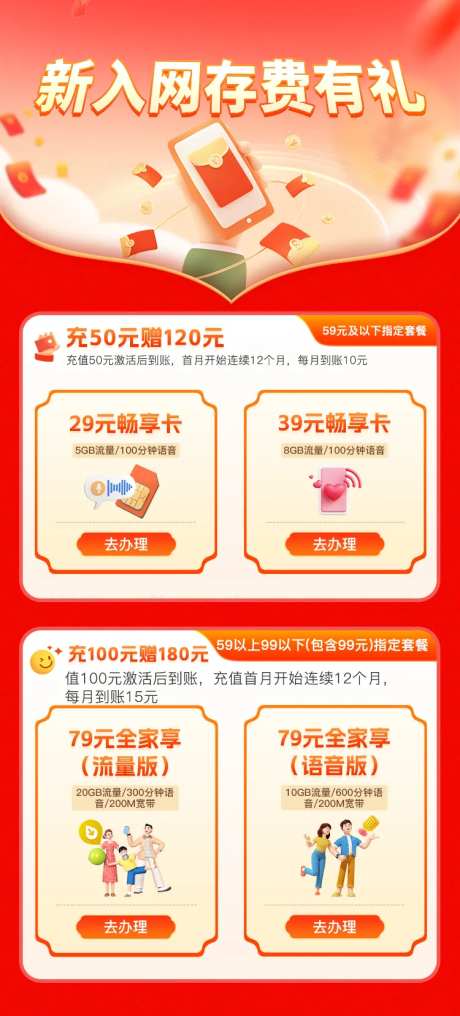 通信新年促销海报-采灵感-https://www.cailinggan.com/