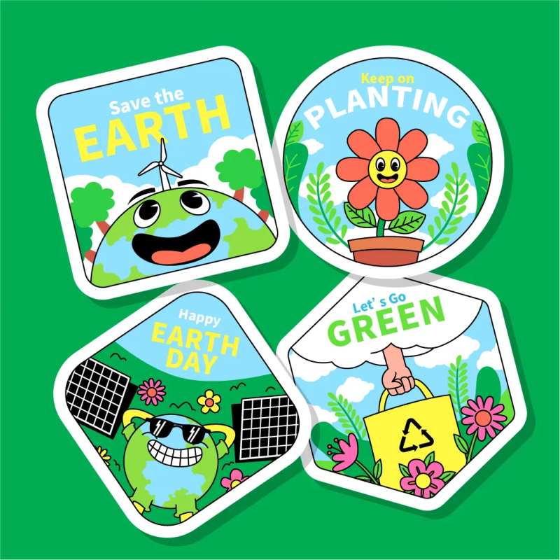 环保手举牌贴纸-采灵感-cailinggan.com