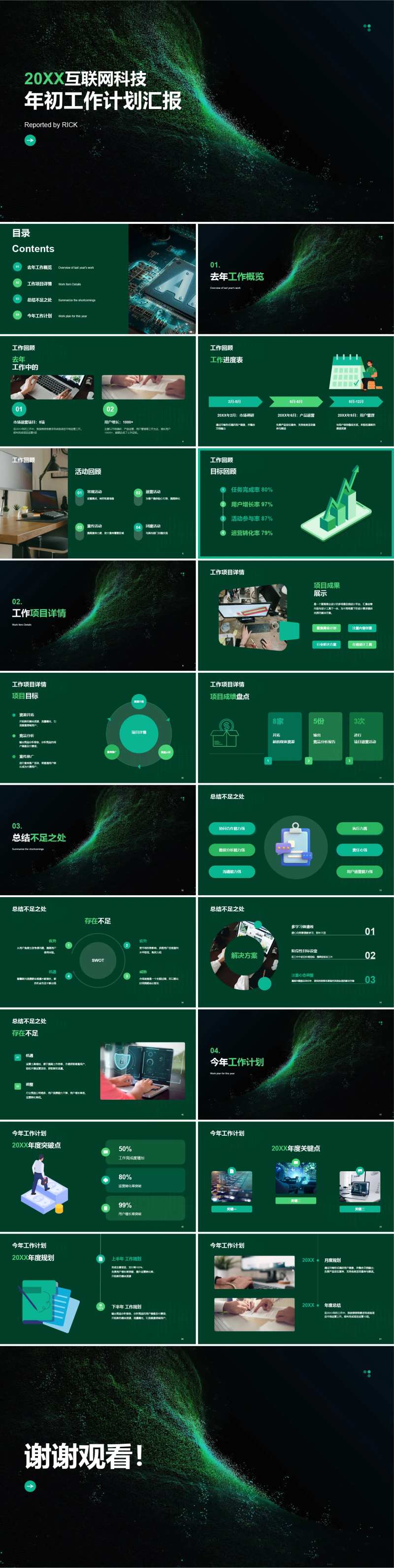互联网科技年初工作计划汇报PPT-采灵感-cailinggan.com