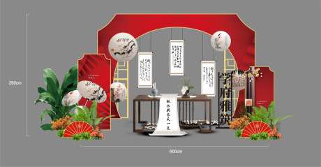 房地产卷轴国风美陈DP点展示装饰-采灵感-https://www.cailinggan.com/