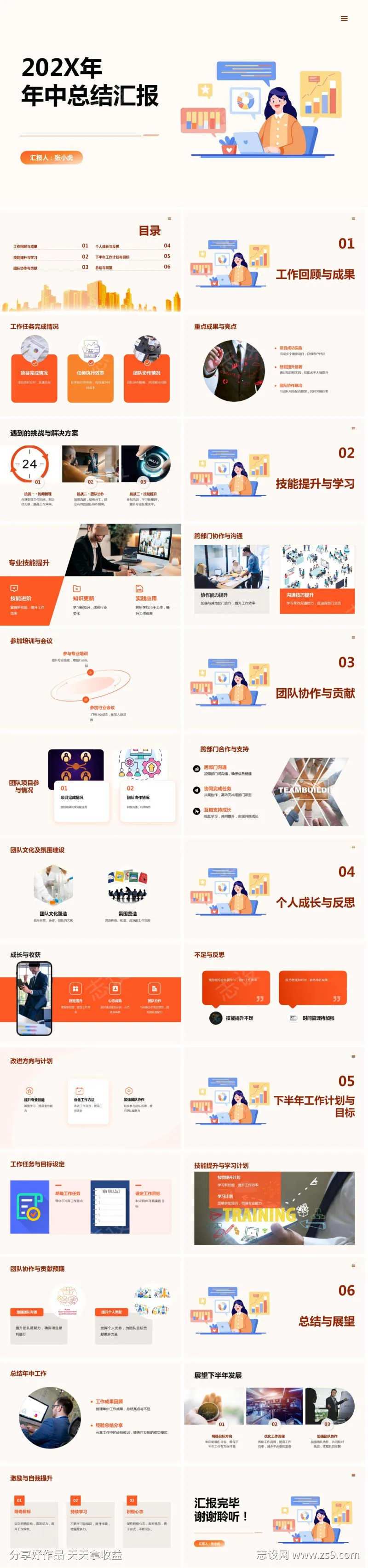 个人年中总结工作汇报ppt模版                                                                                                                                                                                         -采灵感-cailinggan.com
