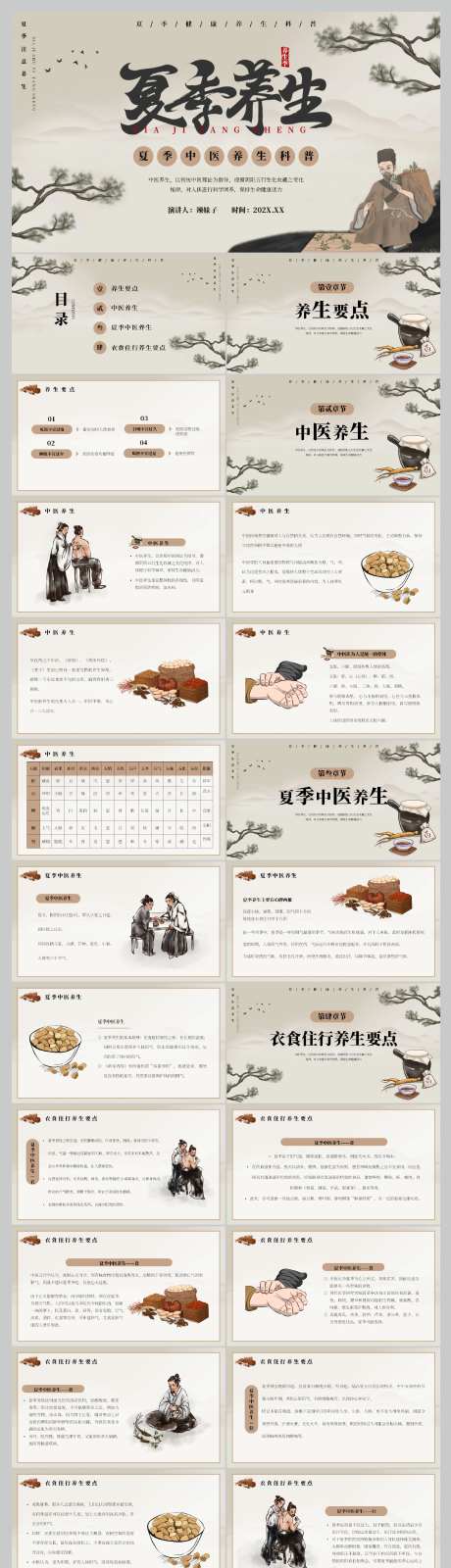 古风夏季中医养生PPT-采灵感-https://www.cailinggan.com/