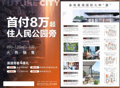 大气城市渠道拓客A4海报-采灵感-https://www.cailinggan.com/