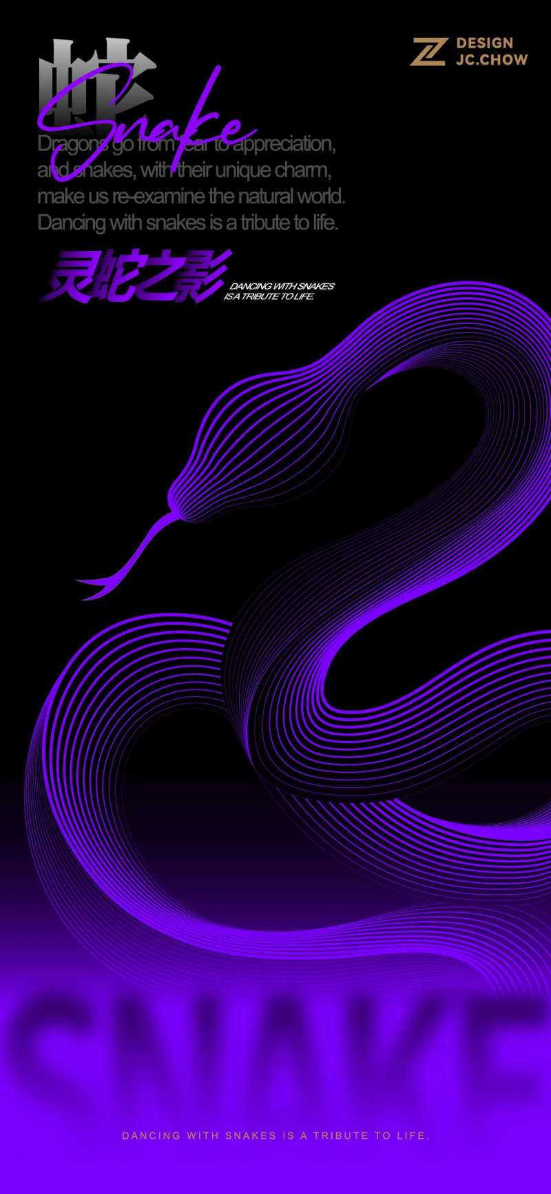 灵蛇主题手机宣传海报-采灵感-cailinggan.com