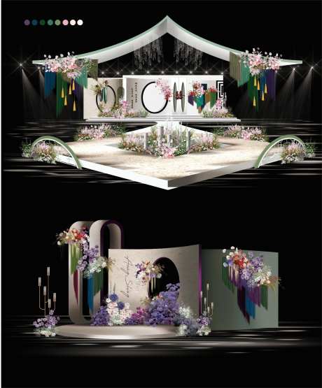 白色简约唯美风美学设计婚礼派对布置-采灵感-https://www.cailinggan.com/
