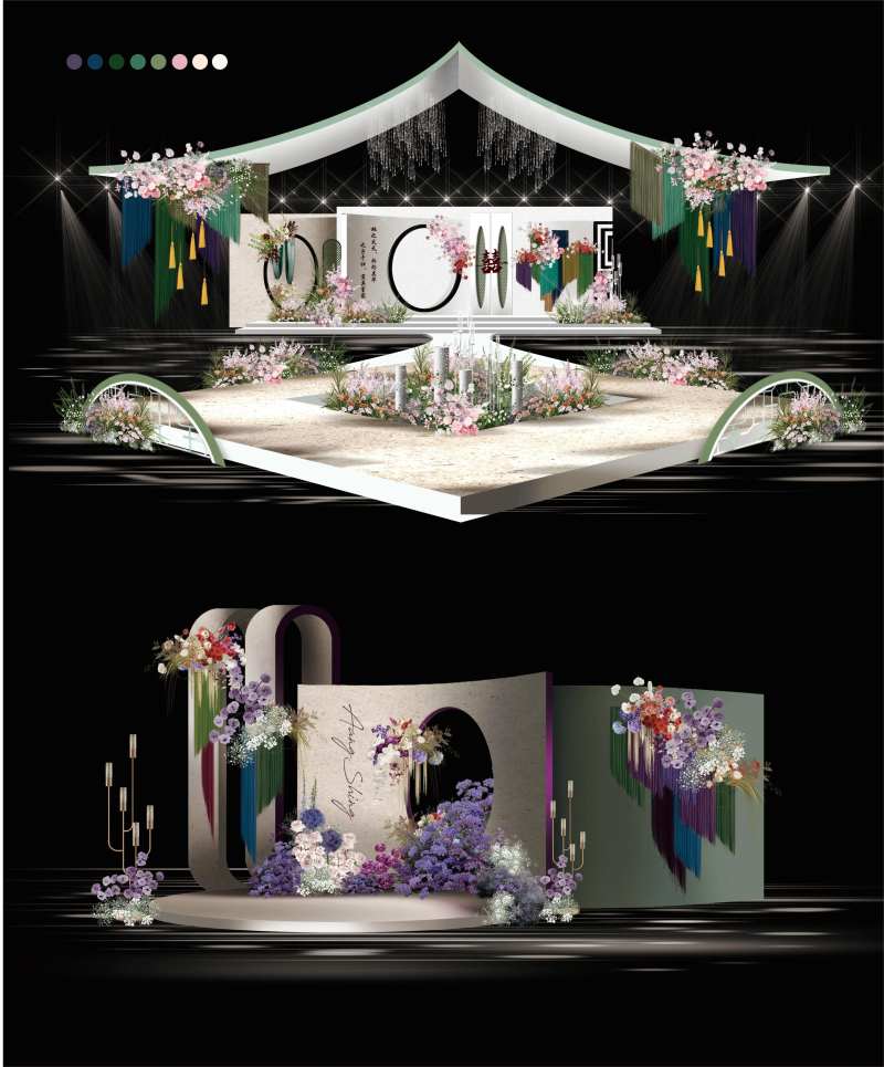 白色简约唯美风美学设计婚礼派对布置-采灵感-cailinggan.com