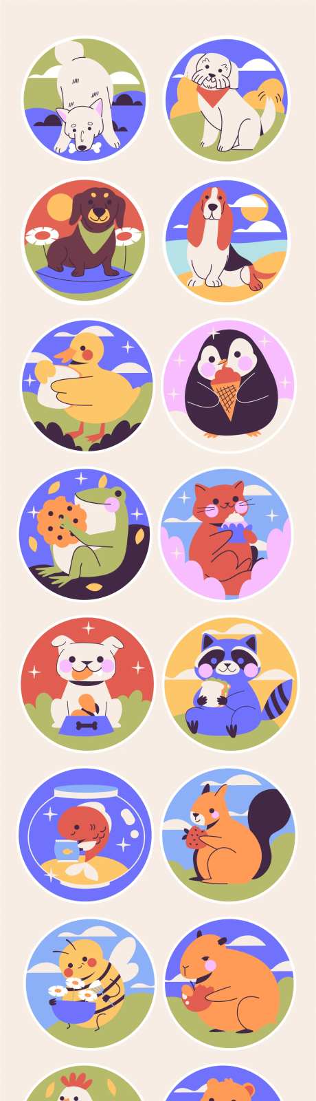 动物徽章贴纸-采灵感-https://www.cailinggan.com/