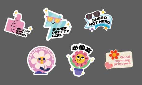 卡通风格手举牌-采灵感-https://www.cailinggan.com/