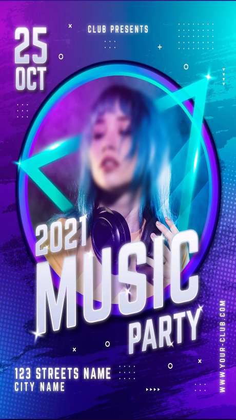 电音节招贴画面-采灵感-https://www.cailinggan.com/