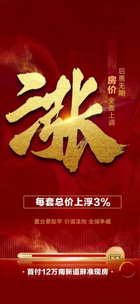 地产价格上涨海报-采灵感-https://www.cailinggan.com/