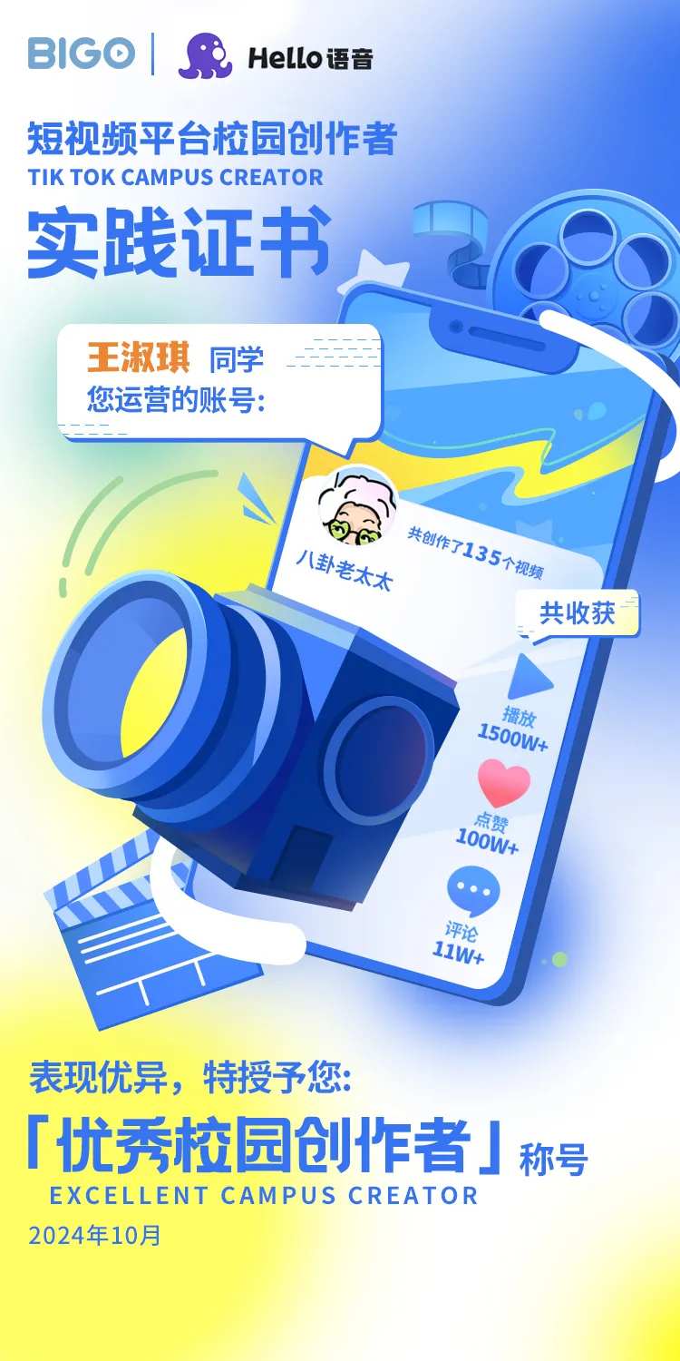 潮流视频实践证书海报-采灵感-cailinggan.com