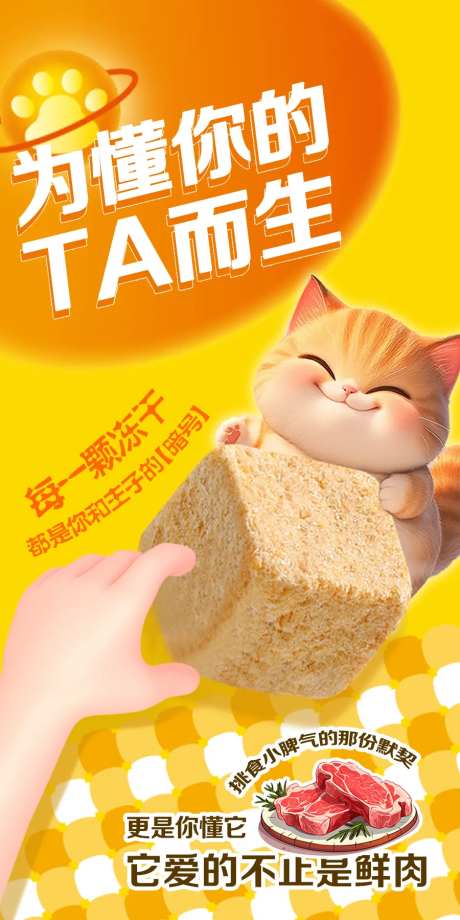 猫粮宠物系列种草海报-采灵感-https://www.cailinggan.com/