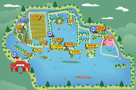 高端商业旅游景点矢量手绘地图区位图-采灵感-https://www.cailinggan.com/