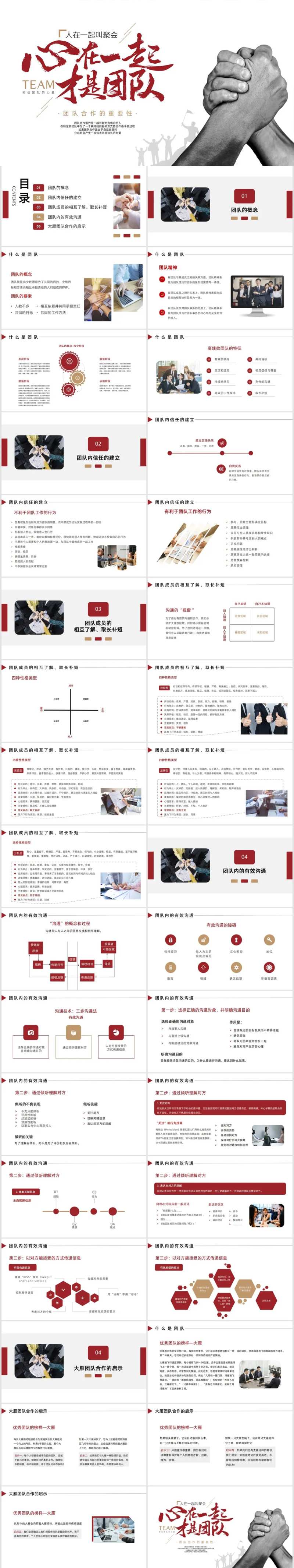 红色商务风团队合作的重要性培训-采灵感-cailinggan.com