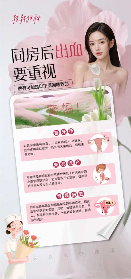 同房出血妇科健康海报-采灵感-https://www.cailinggan.com/