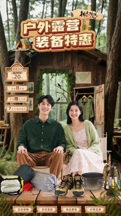 野外木屋户外用品直播背景-采灵感-https://www.cailinggan.com/