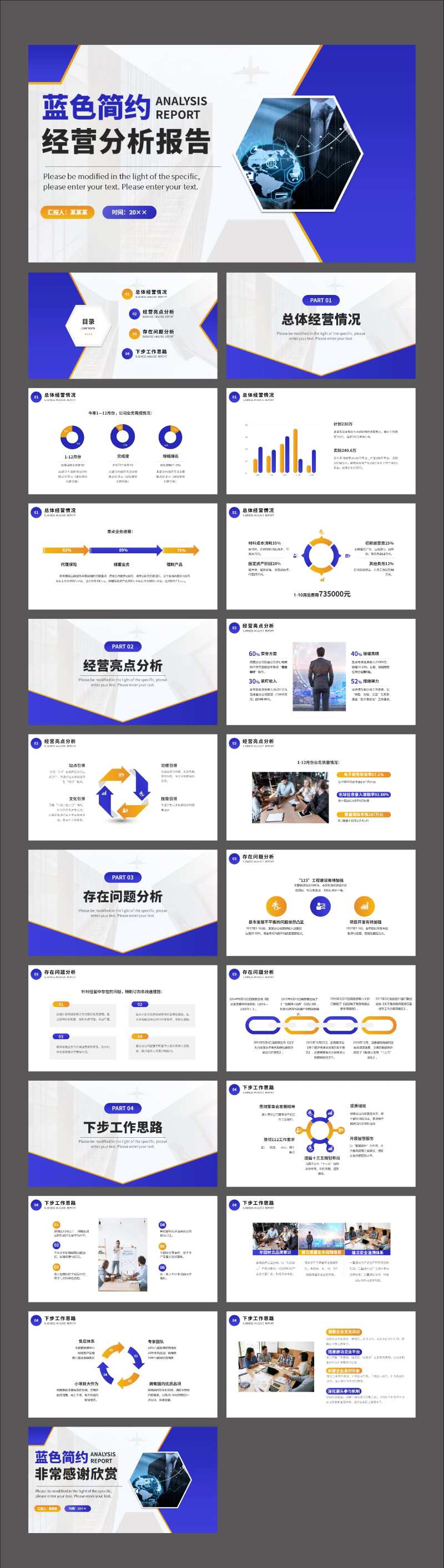蓝色经营分析报告PPT-采灵感-cailinggan.com