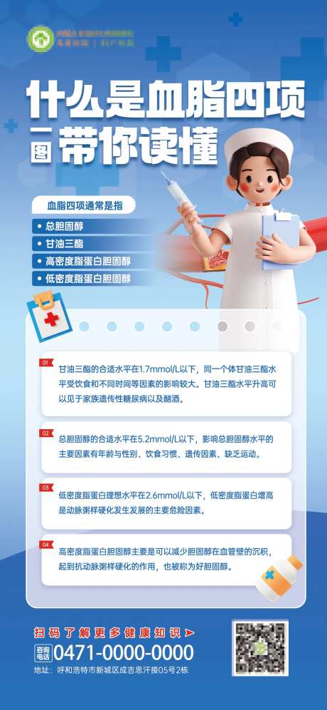蓝色3D医疗疾病科普海报-采灵感-https://www.cailinggan.com/