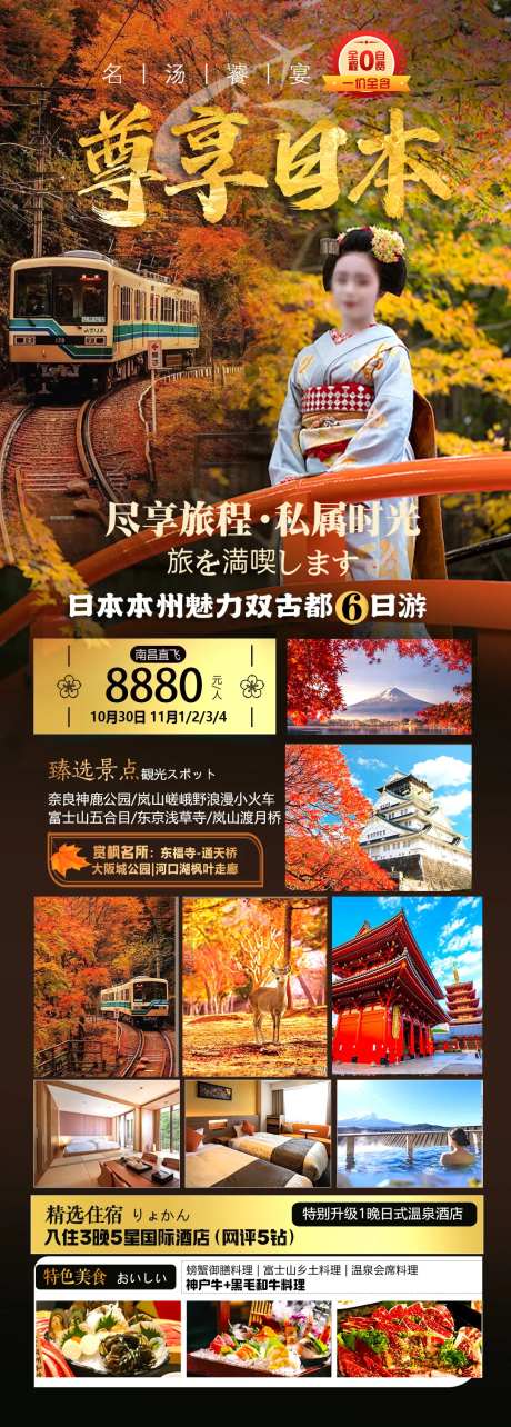 尊享日本枫叶季旅游海报-采灵感-https://www.cailinggan.com/