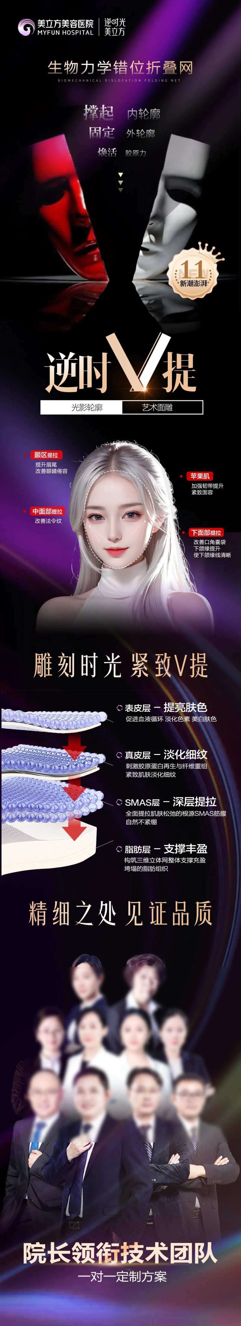 医美整形逆时V提线雕海报-采灵感-cailinggan.com