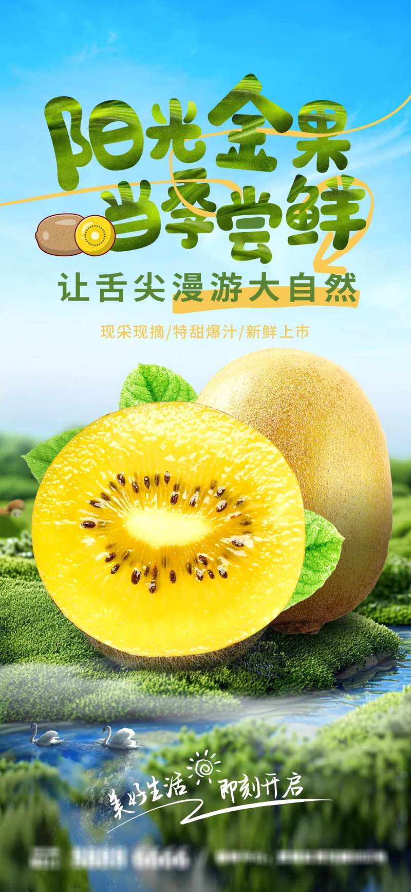 金色猕猴桃海报-采灵感-cailinggan.com