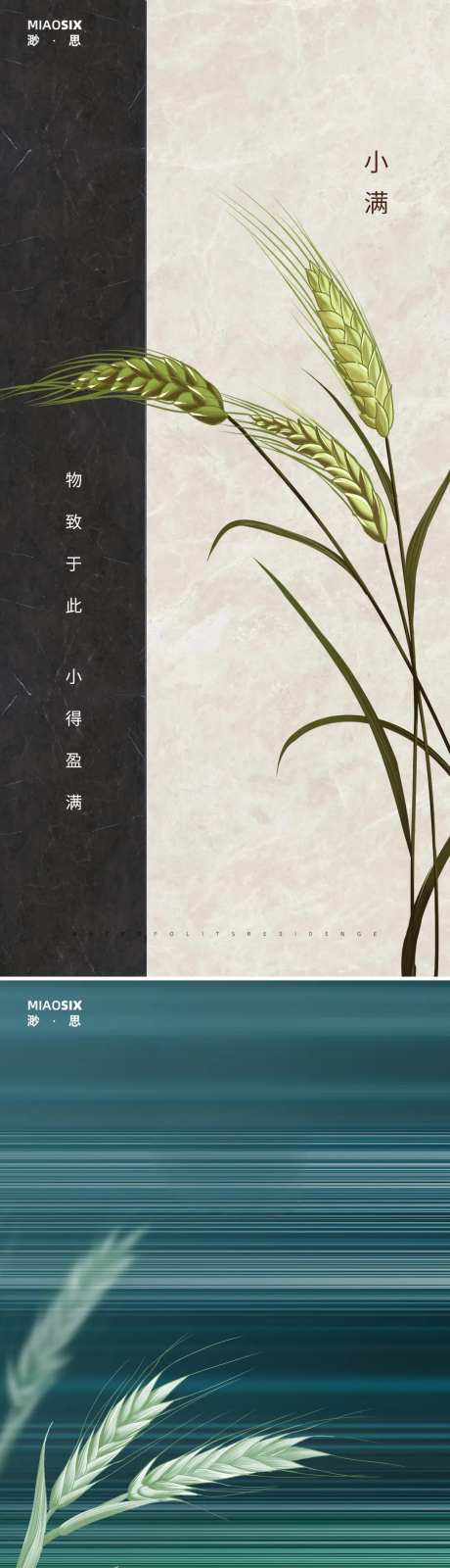 小满麦子微信海报-采灵感-https://www.cailinggan.com/