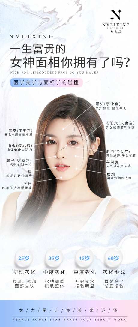 医美面相美学科普肌龄简约海报-采灵感-https://www.cailinggan.com/