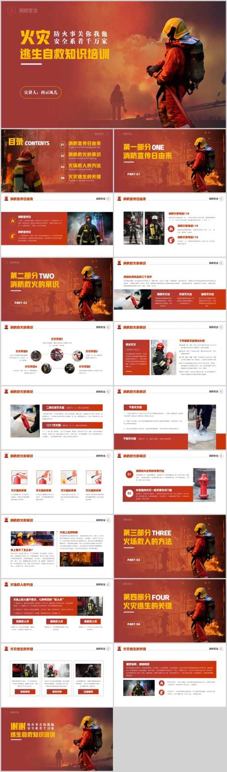 火灾逃生自救知识培训PPT-采灵感-https://www.cailinggan.com/