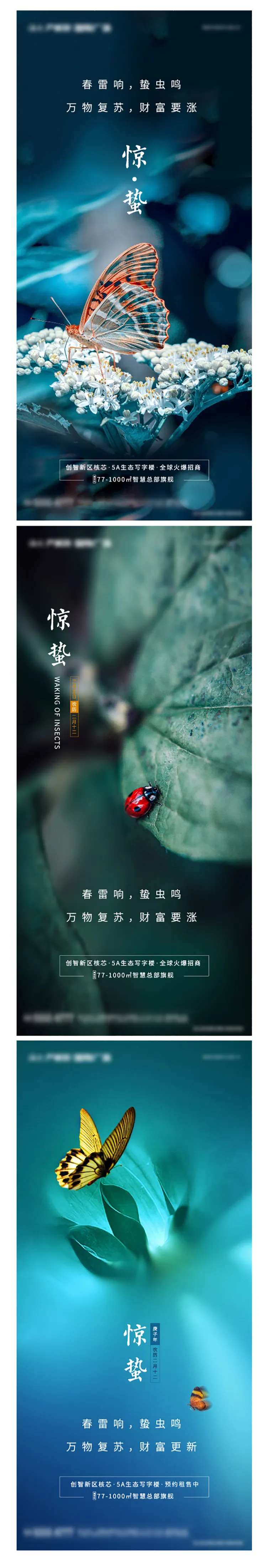 地产惊蛰节气蝴蝶瓢虫单图-采灵感-cailinggan.com