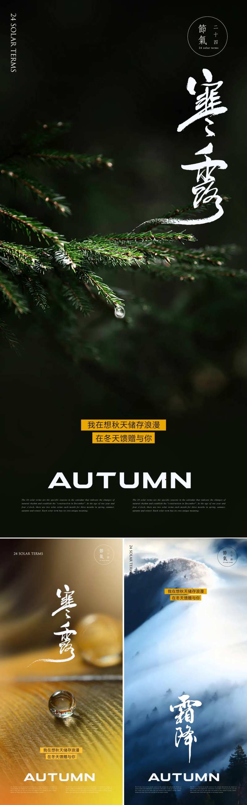 寒露霜降秋天海报-采灵感-cailinggan.com