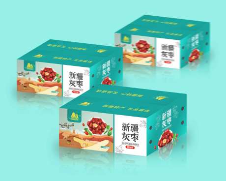 新疆灰枣纸箱包装手绘清新风-采灵感-https://www.cailinggan.com/