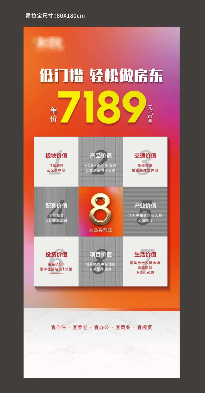 房地产购房八大理由海报-采灵感-cailinggan.com