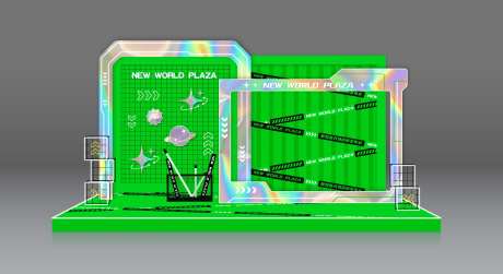 美陈潮玩科技活动留影互动打卡拍照背景-采灵感-https://www.cailinggan.com/