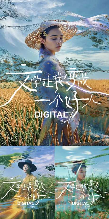 文艺风人物系列海报-采灵感-https://www.cailinggan.com/