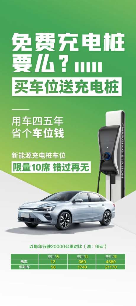 买车位送充电桩简约海报-采灵感-https://www.cailinggan.com/